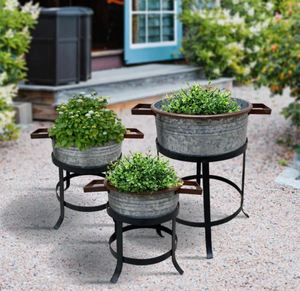 Jardinières en métal faites à la main pour la décoration de jardin d'hôtel et de restaurant à la maison disponibles en grandes petites tailles prix en vrac design de pot de fleur - Product Image 6