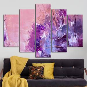 Contemporary Printed Canvas: <b>Pink</b> & Purple Abstract Artwork,5P Mix:Gallery <b>Wrap</b> - Product Image 1