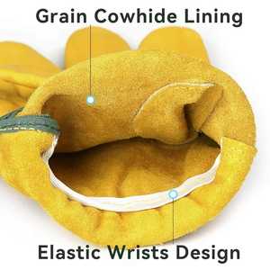 Gants de travail en cuir de vachette de haute qualité pour hommes femmes robustes pour la construction poignées légères et confortables - Product Image 3