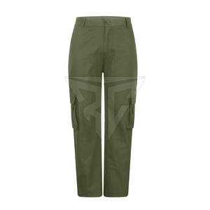 กางเกงคาร์โก้ผ้าฝ้ายผู้ชายแบรนด์ส่วนตัว เอวกลาง น้ำหนักเบา สไตล์ลำลอง มีกระเป๋าหลายช่อง ทรงตรง สีพื้น - Product Image 3