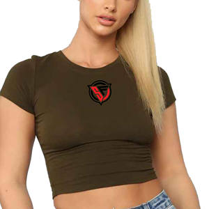 Camiseta corta vintage de alta calidad para mujer, ropa deportiva de verano personalizada con mangas cortas, respetuosa con el medio ambiente - Product Image 1