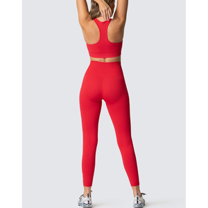 Conjunto de Yoga sin costuras de secado rápido para mujer, Reversible Sujetador deportivo, mallas, camisetas deportivas transpirables, pantalones, patrón sólido XS - Product Image 4