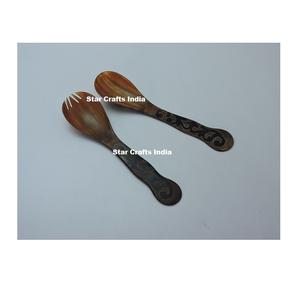 ชุดอุปกรณ์เสิร์ฟสลัดทำจากเขาควายขัดเงาอย่างดี ผลิตในอินเดีย ยี่ห้อ Star Crafts อุปกรณ์ครัวรุ่นใหม่ - Product Image 5