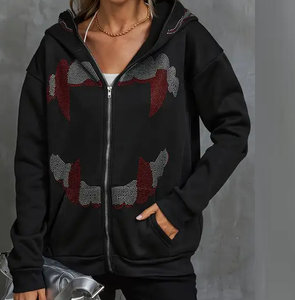 Sudadera con Capucha de Forro Polar 100% Algodón con Diseño de Estrella de Diamantes de Imitación Personalizada, con Cremallera Completa, la Mejor Calidad, Sudadera Urbana para Hombre - Product Image 6