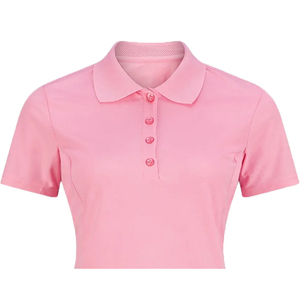 เสื้อผู้หญิงผ้าฝ้ายถัก 100% สไตล์อังกฤษ แขนสั้น สำหรับใส่เป็นเสื้อเชิ้ต ปักโลโก้ด้านหน้าตามสั่ง ระบายอากาศได้ดี เป็นมิตรกับสิ่งแวดล้อม น้ำหนัก 200/240 กรัม - Product Image 4