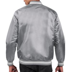 Blouson bombardier en vrac de haute qualité veste super unisexe en satin de soie vestes universitaires de baseball personnalisées pour hommes - Product Image 4