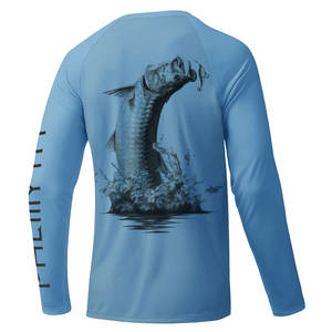 Camisas de pesca por sublimación con diseño personalizado, camisas de pesca ligeras hechas en poliéster - Product Image 1