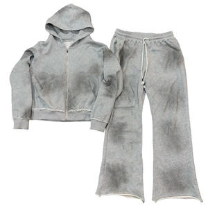 Personnalisez votre logo, ensembles de sweat-shirts et de pantalons de survêtement unisexes de haute qualité, ensembles de sport vierges pour hommes, deux pièces - Product Image 2