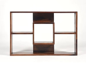 Modern European Style Heavy Duty Adjustable Four-Layer Rack Storage <b>Unit</b> Living Room <b>Shelves</b> Polygon <b>Shelf</b> Wood Wall - Product Image 5