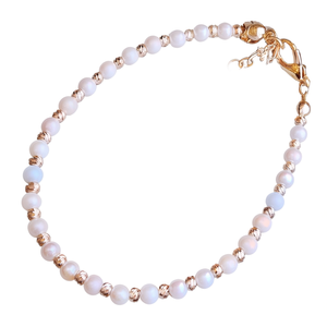 Stylish White <b>Beaded</b> <b>Bracelets</b> with Gold Plated Accents <b>for</b> Retail or Gifts - Product Image 2