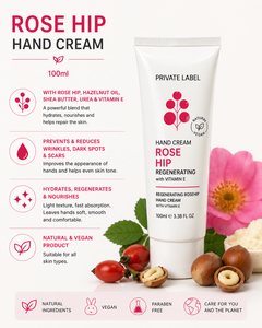 Crema de Manos de Rosa Mosqueta de Marca Privada 100ml OEM |   Crema de Manos Reparadora e Hidratante Antienvejecimiento |   Absorción Rápida España UE - Product Image 2