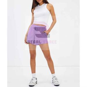 Pantalones cortos de algodón para mujer, pantalones cortos de cintura alta para mujer - Product Image 5