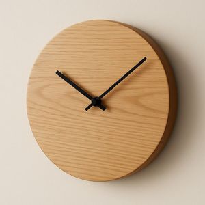 ROBLE DECORACIÓN DEL HOGAR MADERA GRANDE Reloj de pared de madera Círculo láser Reloj de pared de salón de madera - Product Image 3
