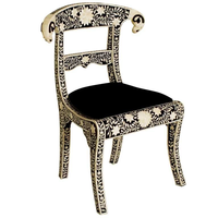Chaise élégante en incrustation d'os, fabrication artisanale en Inde, prix raisonnable, confortable, haute qualité, chaise robuste