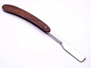 Navaja de Afeitar Recta de Acero Inoxidable Personalizable, Uso Profesional y Personal, con Mango de Madera Natural para Barberos - Product Image 3