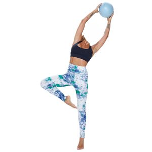 Leggings tie-dye pour femmes, vente en gros personnalisée, tendance, imprimés, coutures croisées, taille haute, yoga et gym - Product Image 2