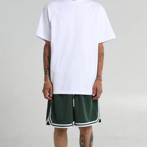 Short de basket-ball personnalisé de style vintage pour hommes avec poches latérales côtelées 100% coton Sportswear Streetwear OEM Activewear fournisseur - Product Image 1