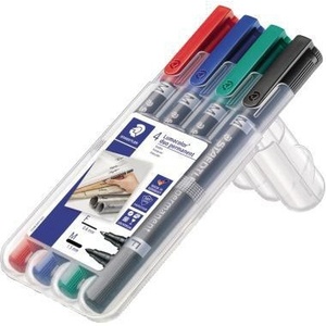 For Lumocolor Duo 348 Assorted <b>Color</b> Permanent Markers 0.6 & 1.5 mm Dual-Sided <b>4</b> Pieces/Pack for Paper - Product Image 1