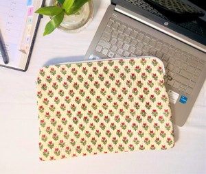 Sacoche pour ordinateur portable matelassée iPad housse pour tablette avec doublure en coton Mac Book Pro Air Case i Pad Pouch Sacs imprimés floraux pour le bureau - Product Image 2