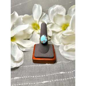 Navajo-<b>Crafted</b> Cultural Collectible Ring Golden Hill Turquoise & Sterling Silver Size 7.75 - Product Image 1