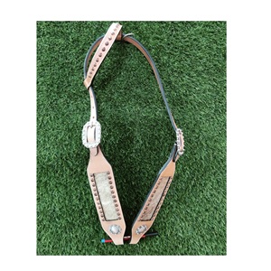 Montar a caballo personalizado de moda de cuero puro occidental Headstall Bridle Racing Equipment Accesorios Precio barato - Product Image 5