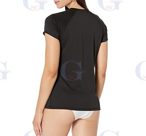 Alta calidad por encargo de las mujeres MMA Rash Guard No Gi camisa deportiva de un solo Color sublimación impresión hecha Spandex tela bebé edad - Product Image 2