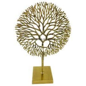 Escultura de diseñador de árbol de aluminio fundido chapado en oro de alto grado, aspecto llamativo, suministro de decoración de Mesa para el hogar y el Hotel - Product Image 3
