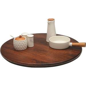 Diseño único de madera Lazy Susan Logotipo personalizado hecho a mano Bandeja de servicio giratoria Madera Lazy Susan A precio barato - Product Image 6