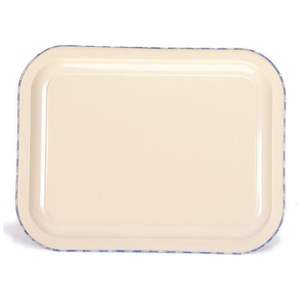 Plateau rectangulaire en métal fantaisie 233x307mm Plateau de service en bois bleu foncé antidérapant pour la maison pour le service de thé et de café - Product Image 2