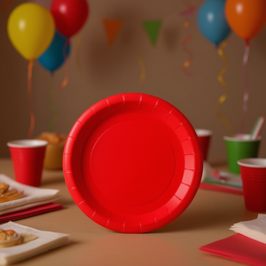 Platos de Papel Rojos para Fiestas de 17 cm, Platos Desechables para Uso en Fiestas - Product Image 3