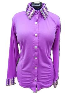 Rétro personnalisé Western Pleasure Show Shirt Rodeo Queen Rail vêtements d'équitation pour les femmes - Product Image 2