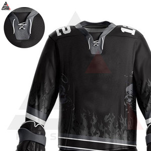 Tenues d'équipe de hockey sur glace unisexes en tissu doux de qualité supérieure, 100 % polyester, séchage rapide, sans couture, personnalisables - Product Image 6