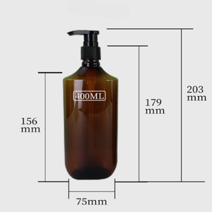Botellas de champú y acondicionador de fábrica al por mayor, botellas de plástico marrón de 400ml para lavado de cara y acondicionador de cabello - Product Image 6