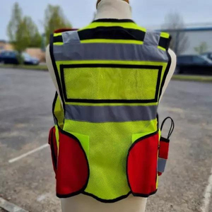 Gilet d'ambulance réfléchissant haute visibilité RABUSH SPORTS RBS-SV-4025 USA à bas prix, multifonctionnel, pour la sécurité extérieure, avec fermeture éclair frontale - Product Image 3