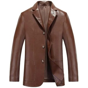 <span class=keywords><strong>Blazer</strong></span> kulit domba asli pria, jas kasual musim gugur tiga kancing - Product Image 6