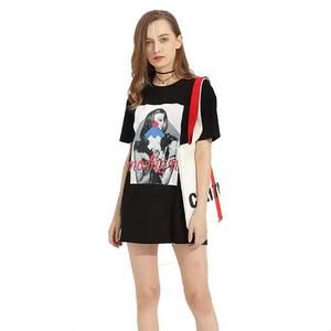 Camiseta de verano con estampado informal para mujer, camiseta de manga corta transpirable con decoración de botones - Product Image 2