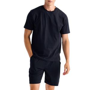 Conjunto de Pantalones Cortos a Juego para Hombre, Trajes Deportivos de Verano, Tejido de Algodón Transpirable, Conjunto de Dos Piezas con Logotipo Personalizado, Camiseta y Pantalones Cortos - Product Image 1