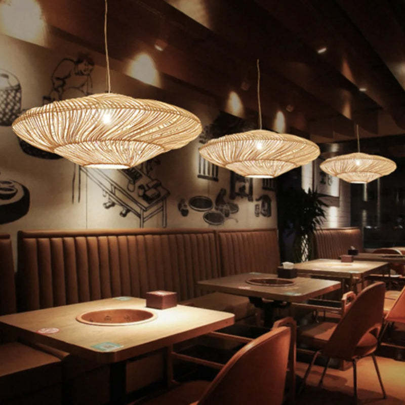 Wholesale Price Ceiling Lamp Rattan Ceiling Light Modern Rattan Ceiling Lamp Home Indoor Dining Room