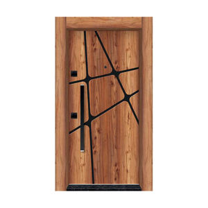 Porte principale en bois contemporaine de luxe avec motif géométrique unique pour l'architecture moderne - Product Image 4