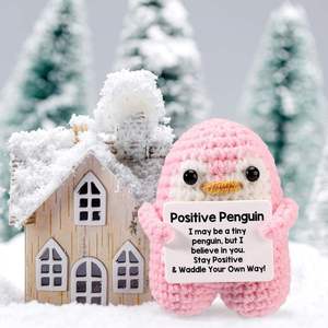 Pingüino de Energía Positiva Personalizable, Venta Directa de Fábrica, Decoración Navideña para el Hogar y la Oficina, Artesanía Textil - Product Image 1