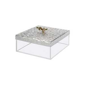 Serenity Pearl Acrylic Decorative <b>Box</b> with Artistic <b>Wooden</b> <b>Lid</b> Designed for Stylish Ramadan, Eid, and Festive Presentations - Product Image 5