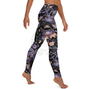 Leggings pour femmes de haute qualité à faible MOQ, en spandex/polyester, respirants, anti-transpiration, séchage rapide, 200g, taille élastique, yoga - Product Image 4