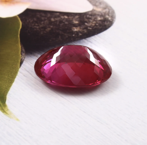 Sangue di piccione sintetico rubino coltivato in laboratorio 18x14mm gemma sfuso impeccabile Burma rubino con taglio ovale color acquamarina - Product Image 5