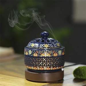 Parfait pour les séances d'aromathérapie Attrape-cendres Brûleur d'encens Bâtons d'encens Support peint Finition pour la décoration de la maison - Product Image 1