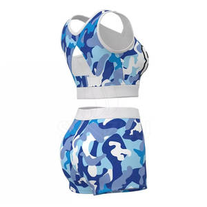 Ensemble de shorts de soutien-gorge de sport sur mesure de haute qualité Spandex résistant 220g vêtements de fitness conception OEM logo personnalisé uniformes de cheerleading - Product Image 2