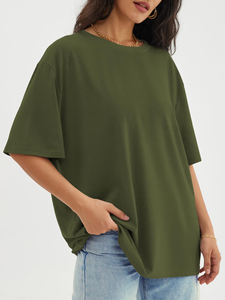 Venta al por mayor de fábrica, camisetas sólidas ligeras de secado rápido para mujer, tela de lona, Impresión de logotipo personalizado, estilo Streetwear - Product Image 2