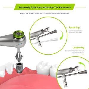 Kit de tournevis universel pour implants dentaires, autoclavable, avec clé dynamométrique pour implants dentaires, couple réglable de 10 à 70 Ncm, cliquet et 16 pièces - Product Image 5