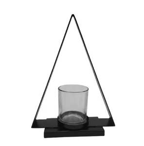 Best Quality Home Decoration Iron Wood T-Light Holder BrassColour Iron Wire and Wooden Base Candle Stand Candle Holder Available - Product Image 5