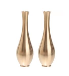 Florero de metal de aluminio con acabado dorado de diseño martillado Florero de mesa de metal con acabado personalizado Proveedor al por mayor - Product Image 1