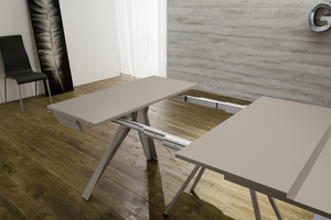 Table console extensible de design italien, table à manger convertible moderne pour salon, gain de place, pour 10 personnes, aluminium télescopique - Product Image 5